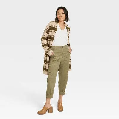 Knox Rose Womens Plus Mid Rise Casual Fit Ankle Cargo Pants Lightweight Knox RoseBullseye Deals