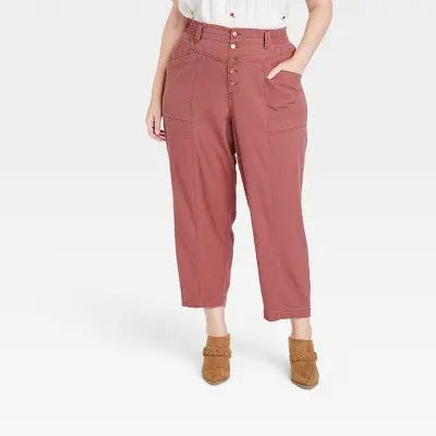 Knox Rose Womens Plus Mid Rise Tapered Leg Full Cargo Pants Heavyweight Knox RoseBullseye Deals