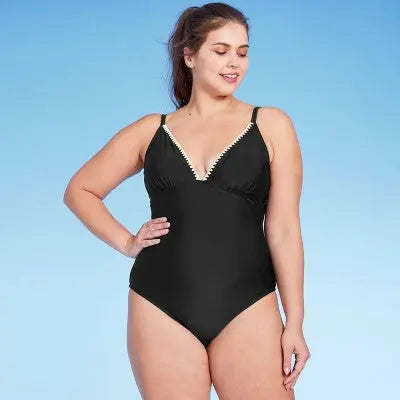 Kona Sol Black Crochet Shell One-Piece Swimsuit: Medium Coverage Kona SolBullseye Deals