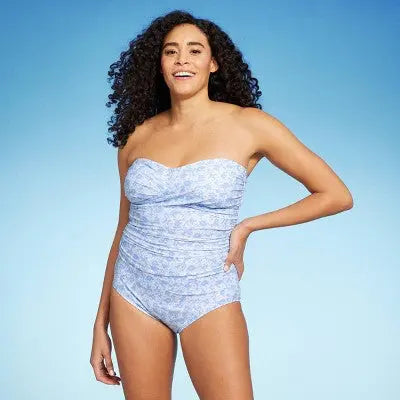 Kona Sol Floral Bandeau One-Piece Swimsuit - Secondipity