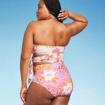 Kona Sol Garden Floral Bandeau One-Piece Swimsuit - Secondipity