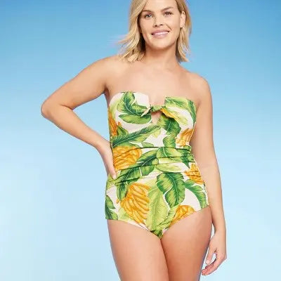 Kona Sol Women's Bandeau One Piece Swimsuit Full Coverage Swimwear Kona SolBullseye Deals