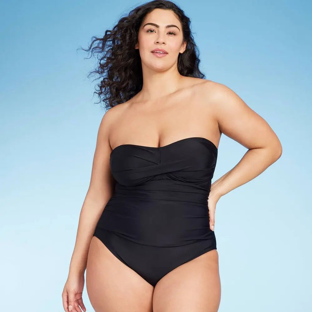 Kona Sol Women's Bandeau One Piece Swimsuit Tummy Control Swimwear Kona SolBullseye Deals