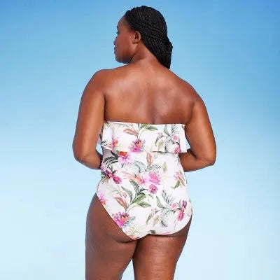 Kona Sol Women's Bandeau Ruched One Piece Swimsuit Full Coverage Swimwear Kona SolBullseye Deals