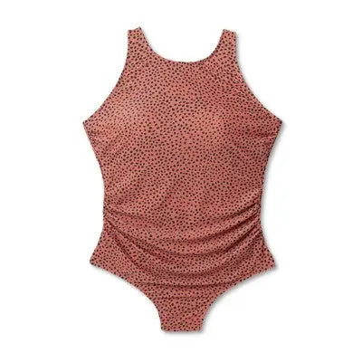 Kona Sol Women's High Neck One Piece Swimsuit Ruched Full Coverage Swimwear Kona SolBullseye Deals