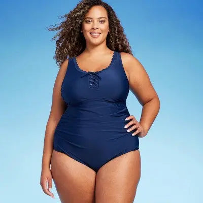 Kona Sol Women's Scallop Edge One Piece Swimsuit Full Coverage Swimwear Kona SolBullseye Deals