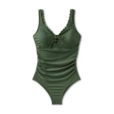 Kona Sol Women's Scallop Edge One Piece Swimsuit Full Coverage Swimwear Kona SolBullseye Deals