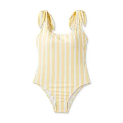 Kona Sol Women's Striped Square Neck Knotted Tie One-Piece Swimsuit Kona SolBullseye Deals