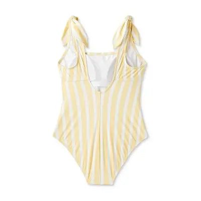 Kona Sol Women's Striped Square Neck Knotted Tie One-Piece Swimsuit Kona SolBullseye Deals