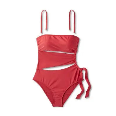 Kona Sol Women's Tropical Print Bandeau One Piece Swimsuit Shade & ShoreBullseye Deals