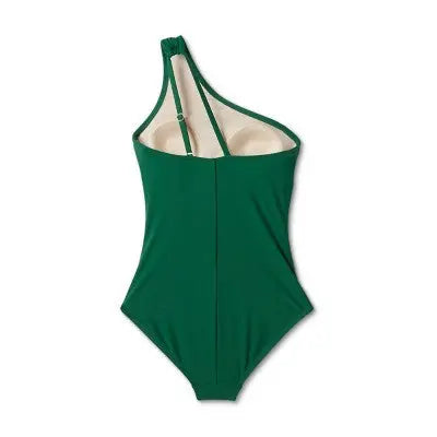 Kona Sol Women's Tummy Control One-Shoulder Ruched One-Piece Swimsuit - Secondipity