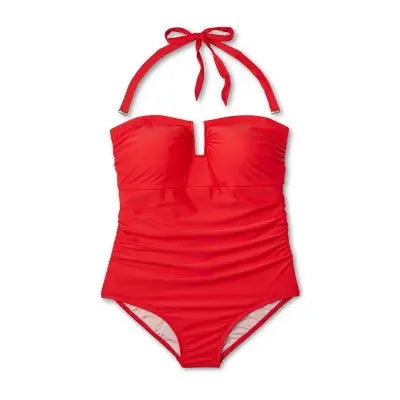 Kona Sol Women's U-Wire Bandeau One Piece Swimsuit Full Coverage Tummy Control Kona SolBullseye Deals