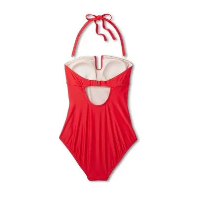 Kona Sol Women's U-Wire Bandeau One Piece Swimsuit Full Coverage Tummy Control Kona SolBullseye Deals