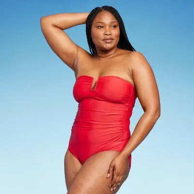 Kona Sol Women's U-Wire Bandeau One Piece Swimsuit Full Coverage Tummy Control Kona SolBullseye Deals