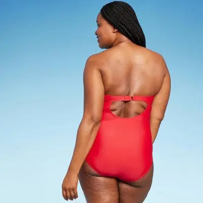 Kona Sol Women's U-Wire Bandeau One Piece Swimsuit Full Coverage Tummy Control Kona SolBullseye Deals