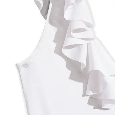 LIBERTY & JUSTICE Women's Ruffle Neckline Cheeky One Piece Swimsuit High Leg LIBERTY & JUSTICEBullseye Deals