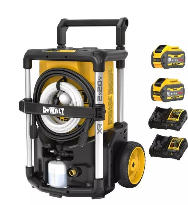 Open Box -  20V MAX 1600 PSI 1.2 GPM Cold Water Cordless Pressure Washer Kit with (2) FLEXVOLT 12 Ah Batteries and (2) Chargers