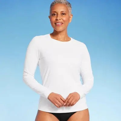 Lands' End Women's UPF 50 Crewneck Long Sleeve Rash Guard Lands' EndBullseye Deals