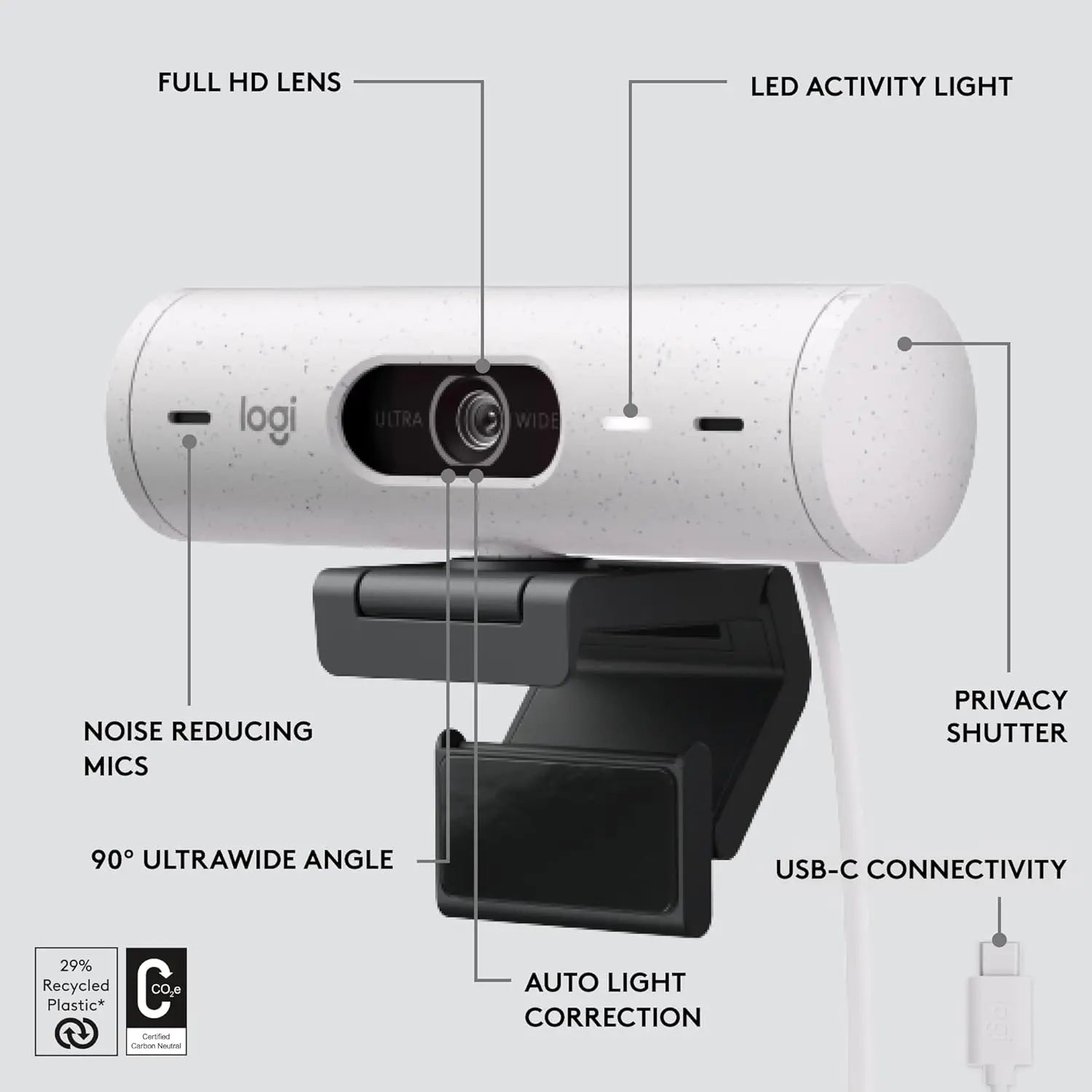 Logitech Brio 505 Web Camera - Off White LogitechBullseye Deals