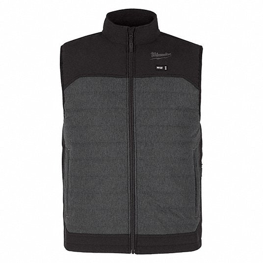 Open Box -  Men's Large M12 12-Volt Lithium-Ion Cordless Axis Gray Heated Quilted Vest Kit with (1) 2.0 Ah Battery and Charger