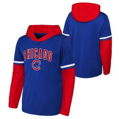 MLB Chicago Cubs Boys' Long Sleeve Twofer Poly Hooded Sweatshirt MLBBullseye Deals