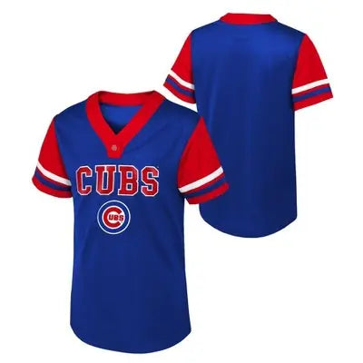 MLB Chicago Cubs Girls' Henley Team Jersey - Officially Licensed MLBBullseye Deals