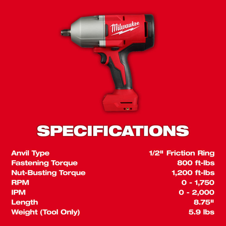 Open Box -  M18 18-Volt Lithium-Ion Brushless 1/2 in. High Torque Impact Wrench with Friction Ring (Tool-Only)