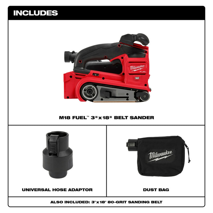 Open Box -  Milwaukee Tool M18 FUEL 18-Volt Lithium-Ion Cordless Belt Sander (Tool-Only)