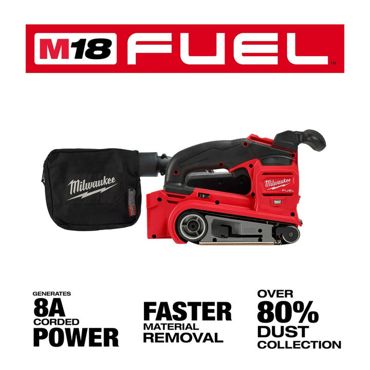 Open Box -  Milwaukee Tool M18 FUEL 18-Volt Lithium-Ion Cordless Belt Sander (Tool-Only)