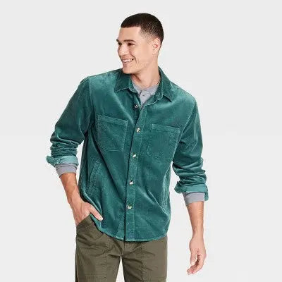 Men's Mid-Weight Corduroy Long Sleeve Button-Down Shirt Goodfellow & CoBullseye Deals