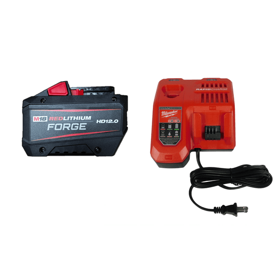 Open Box -  M18 18-Volt Lithium-Ion REDLITHIUM FORGE Starter Kit with 12. 0Ah Battery and Charger MilwaukeeBullseye Deals