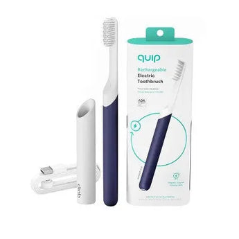 New - quip Rechargeable Sonic Plastic Electric Toothbrush with Timer and Travel Case/Mount - Midnight Blue quipBullseye Deals