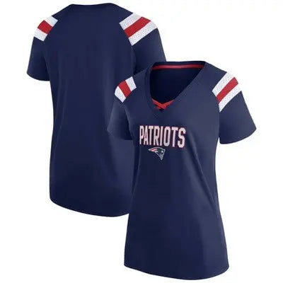 NFL New England Patriots Women's Authentic Mesh Short Sleeve Lace Up V-Neck Fashion Jersey New England PatriotsBullseye Deals