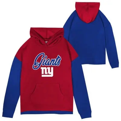NFL New York Giants Girls' Fleece Hooded Sweatshirt New York GiantsBullseye Deals