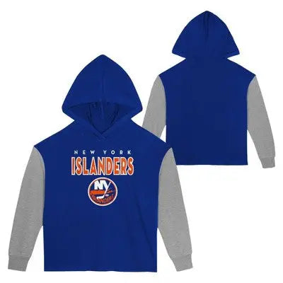 NHL New York Islanders Girls' Long Sleeve Poly Fleece Hooded Sweatshirt - L New York IslandersBullseye Deals