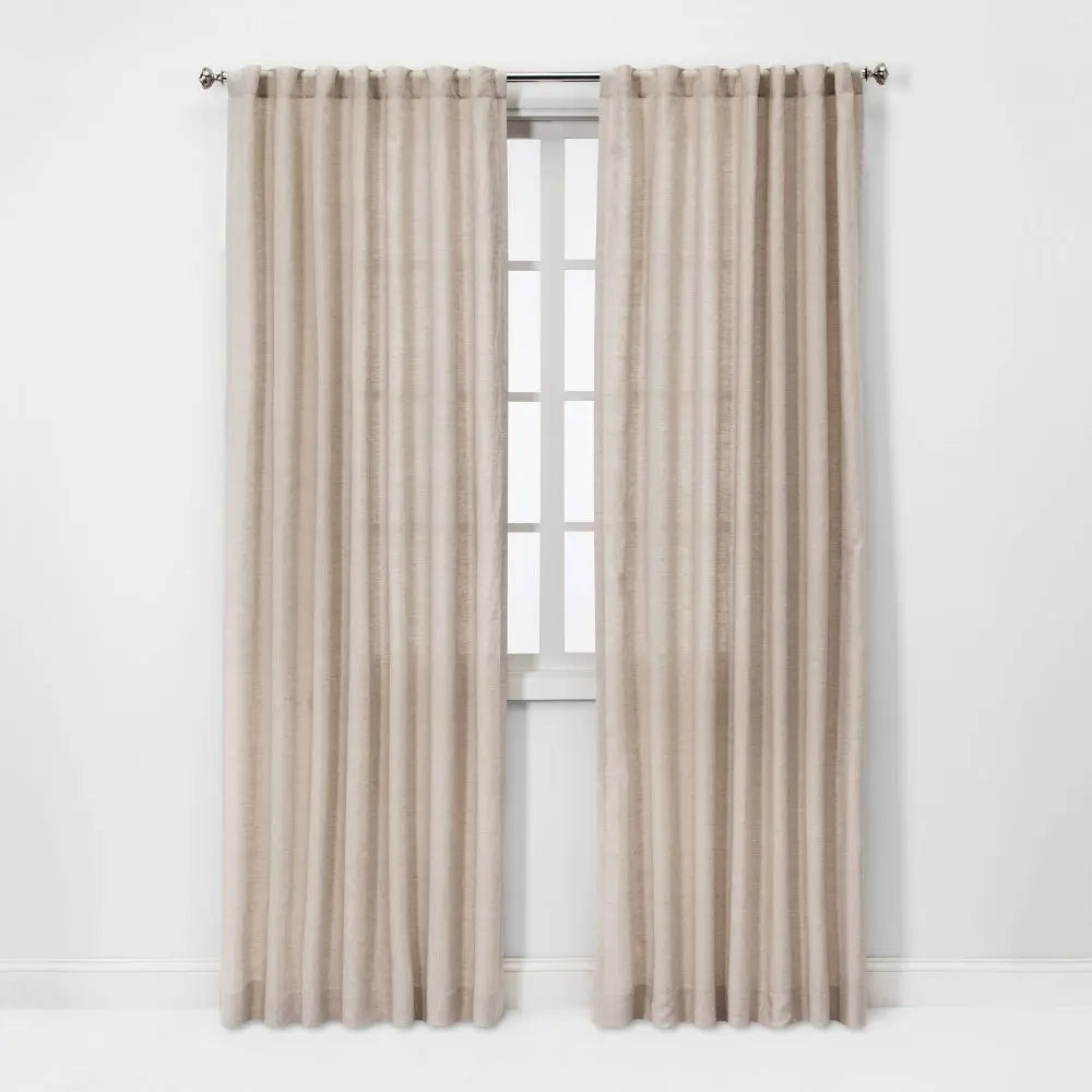New - 1pc Light Filtering Linen Window Curtain Panel - Threshold ThresholdBullseye Deals