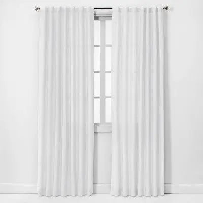 New - 1pc Light Filtering Linen Window Curtain Panel - Threshold ThresholdBullseye Deals
