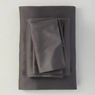 New - 500 Thread Count Washed Supima Sateen Solid Sheet Set Dark - Casaluna CasalunaBullseye Deals