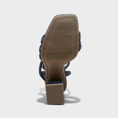 New - A New Day Women's Chunky Block High Heel Buckle Sandals Asymmetric Ankle Strap A New DayBullseye Deals