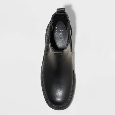 New - A New Day Women's Faux Leather Ankle Chelsea Boots Block Heel Memory Foam A New DayBullseye Deals