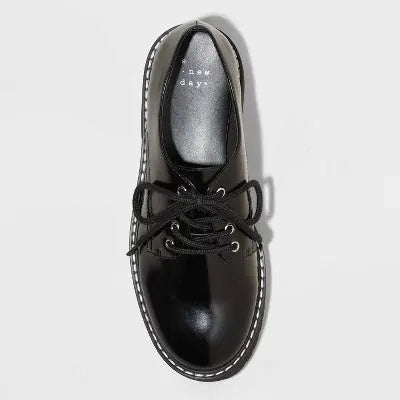 New - A New Day Women's Faux Leather Lace-Up Casual Flats Round Toe A New DayBullseye Deals