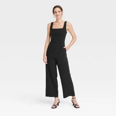 New - A New Day Women's Maxi Jumpsuit Straight Sleeveless Stretchy Jumpsuit A New DayBullseye Deals