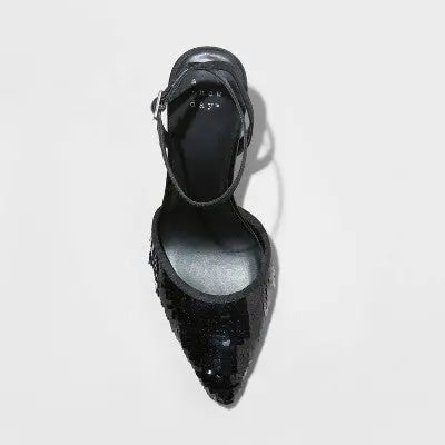 New - A New Day Women's Stiletto High Heel Pumps Ankle Strap Memory Foam Sequined A New DayBullseye Deals