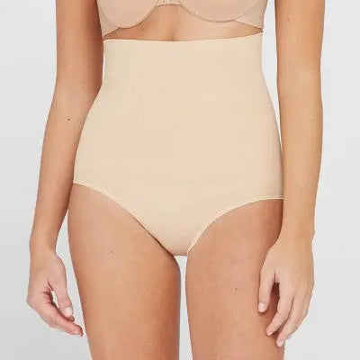New - ASSETS by Spanx Women's Remarkable Results High Waist Control Brief - Light Beige XL ASSETS by SPANXBullseye Deals
