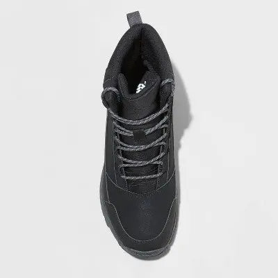 New - All In Motion Mens Faux Leather Lace-Up Ankle Winter Hiking Boots Waterproof All In MotionBullseye Deals