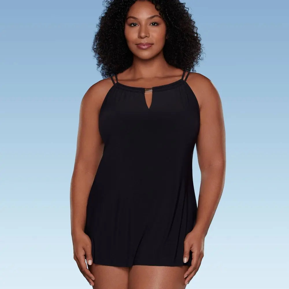 New - Aqua Green Women's High Neck Swim Dress One Piece Swimsuit UPF 50+ Aqua GreenBullseye Deals