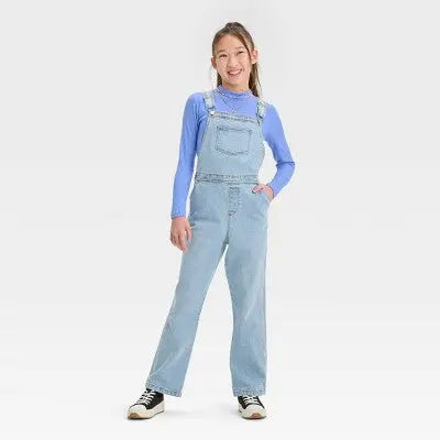 New - Art Class Girls' Utility Denim Overalls Jumpsuits Full Length Art ClassBullseye Deals