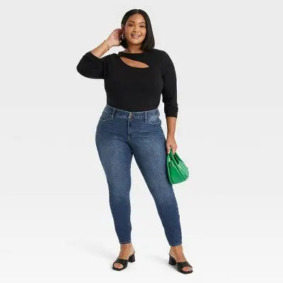 New - Ava & Viv Womens Mid Rise Classic Fit Full Mid-Rise Skinny Jeans Midweight Ava & VivBullseye Deals