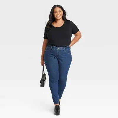 New - Ava & Viv Womens Mid Rise Classic Fit Full Mid-Rise Skinny Jeans Midweight Ava & VivBullseye Deals
