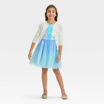 New - Cat & Jack Girls Sleeveless Tulle Party Sequin Dress Cat & JackBullseye Deals